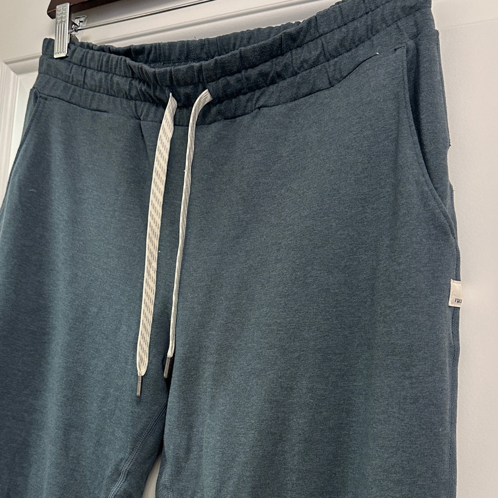 Vuori Blue Track Pants with White Drawstrings